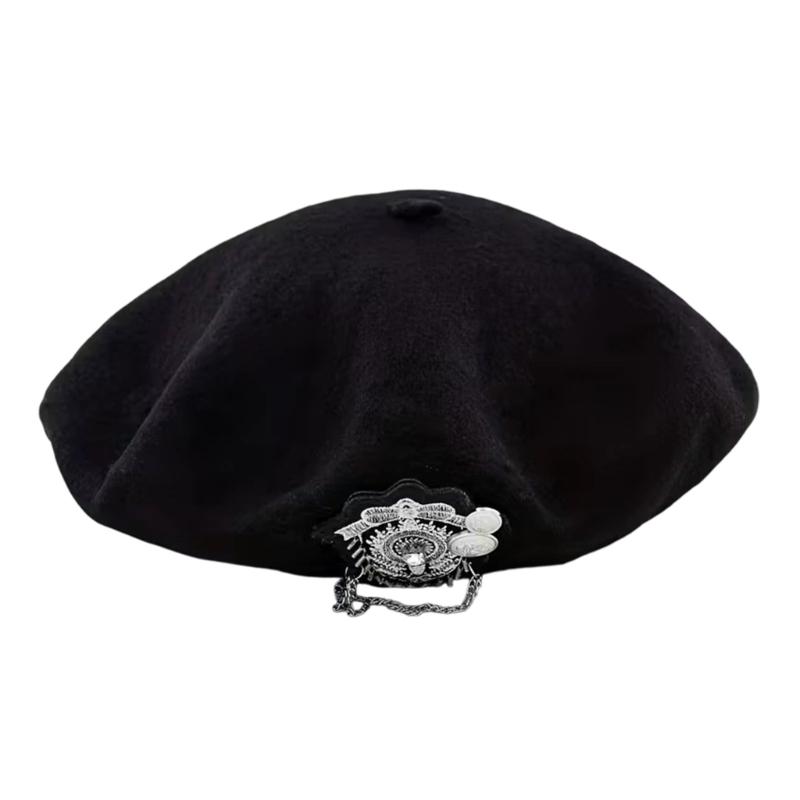 Comfortable Beret Cap for Stage Performers Daily Wear Theme Party Wool Blend Domed Hat for Women Winter Autumn Wear