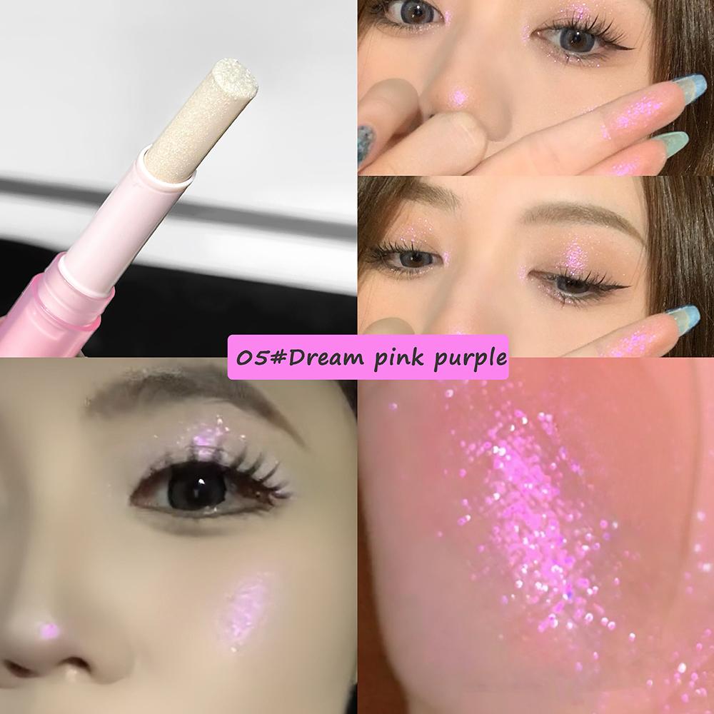 Blauwe Diamant Gelei Oogschaduw Stick Aurora Glitters Roze Paars Maanlicht Highlighter Stick Ophelderen & Contouren Make-up Illuminator 2.2g