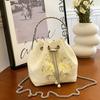 Hand carry embroidery bag women's summer new embroidery fashion bucket bag versatile messenger bag