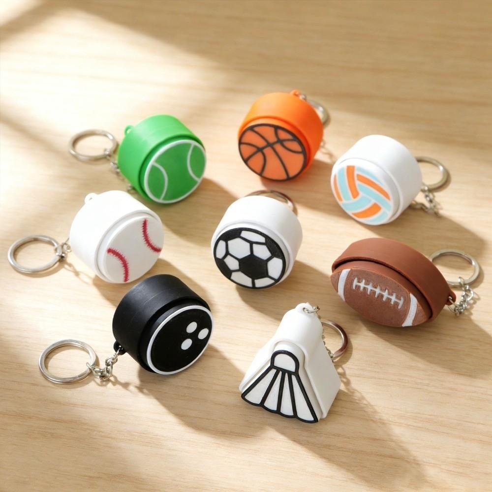 Sport Theme Button Balls Key Chain Cartoon Sensory Clicker Toys Backpack Pendant