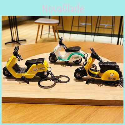 Adorable Cartoon Alloy Electric Car Keychain Creative Bag Pendant Ideal Gift