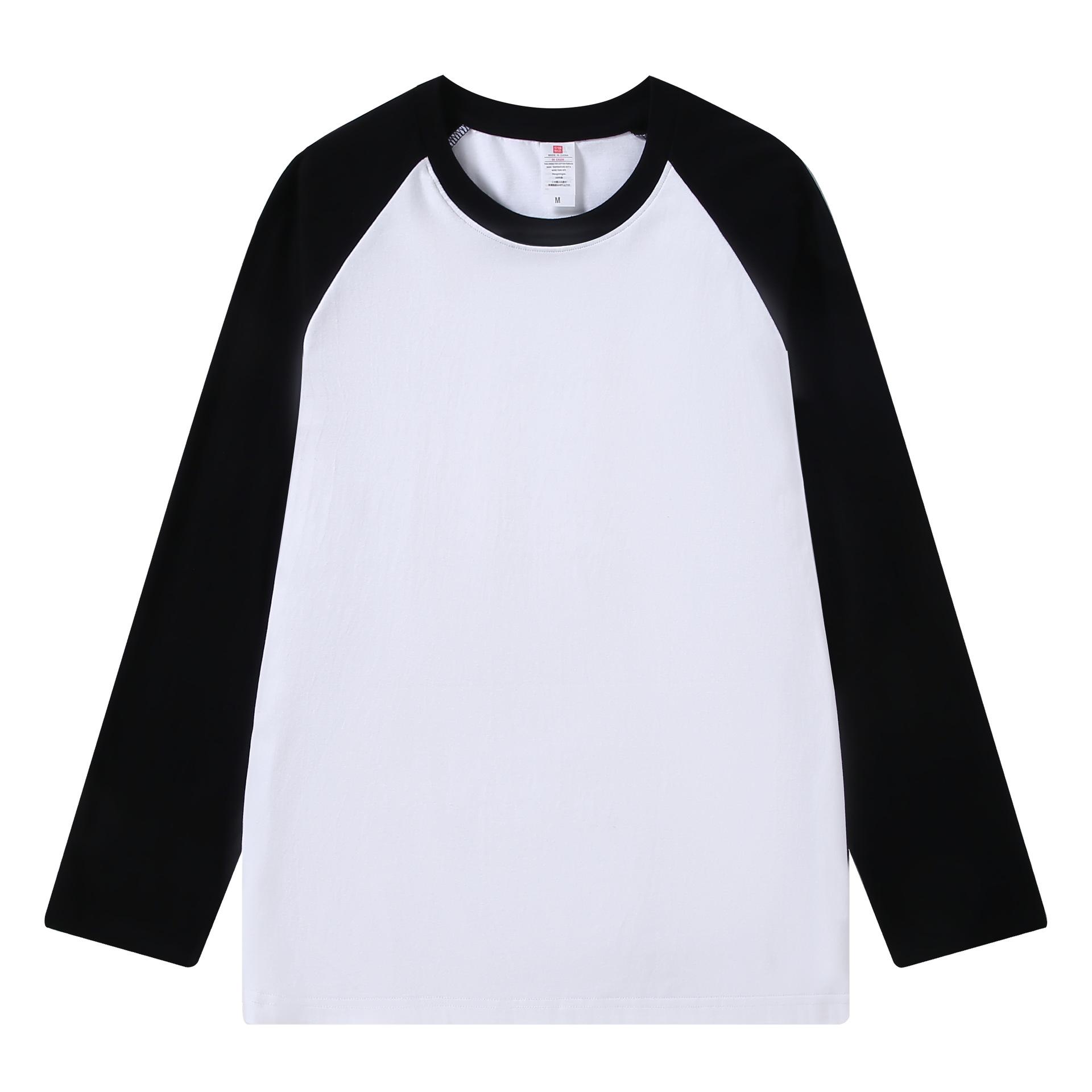 Wovey Pure Katoen Lange Mouwen Heren T-shirt Los Splicing Schouder Mouwen US Stijl Retro Basis Shirt Man T-shirt Tops T-shirts S zwart