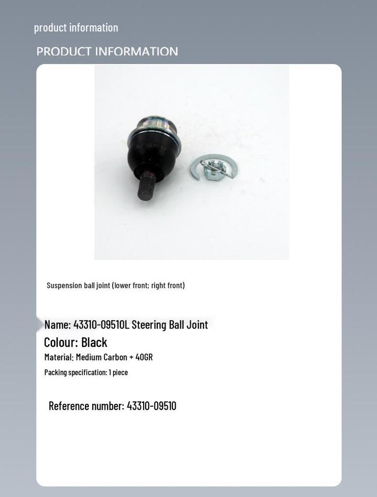 Toyota Car Suspension Ball Joint 43310-09510 Steering Knuckle Pin