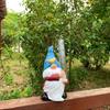 Resin Gnome Rain Gauges, Hand Painted Gnome Sculpture Water Gauge, Gnome Garden Statue With A Plastic Rain Gauge For Yard Fence