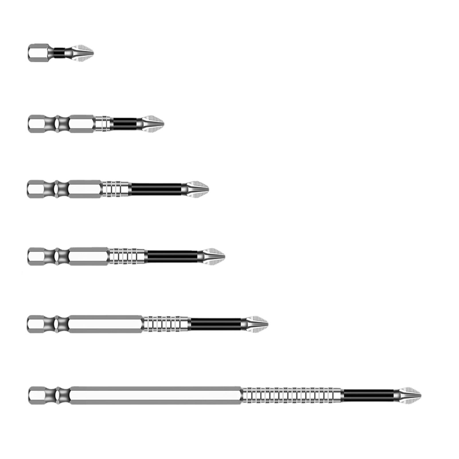 

Набор из 6 нескользящих крестовых бит для отверток, набор магнитных ударных бит из легированной стали для домашнего и профессионального использования A