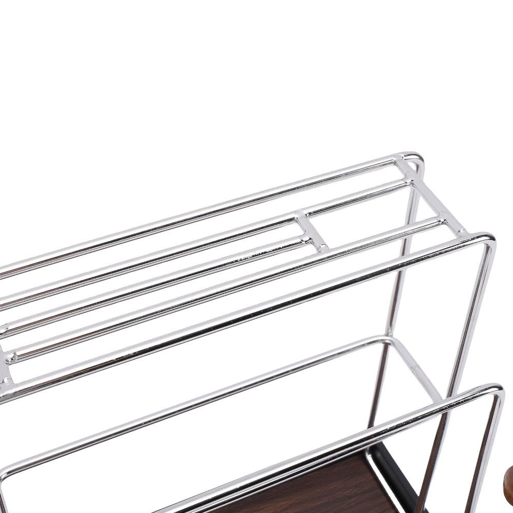 With Drain Tray Knife Holder Stainless Steel, Wood Dish Rag Holder Utensil Holder  Countertop