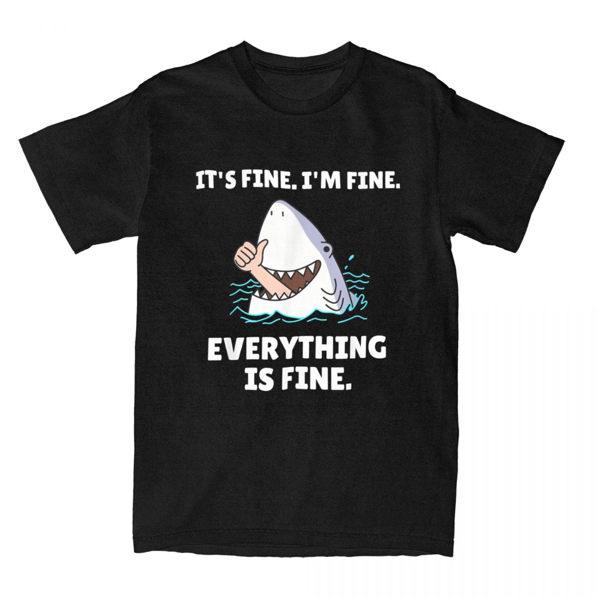 Unisex TShirt Funny Black Cat Its Fine Im Fine Everything Is Fine Casual Cotton Tee Shirt Sarcastic T Shirts Clothing Gift Idea S