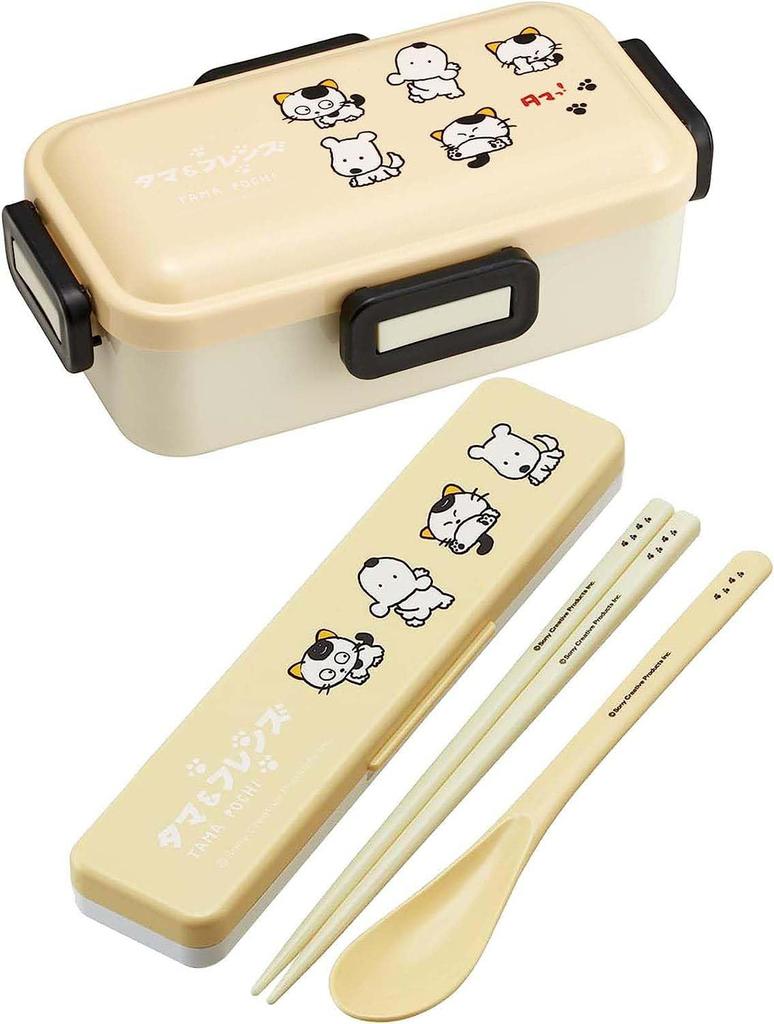 Skater Chopsticks and Spoon Set for Adults (18cm, Quiet, Made in Japan) - Tama & Friends CCS3SAAG-A