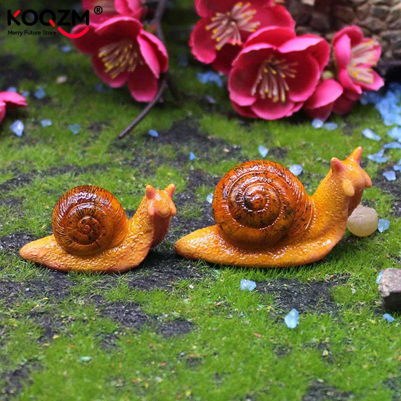 Mikro-Landschaftssimulation Kleine Schnecke Gartendekoration Schneckenornament Schneckenmodell Kunstharzhandwerk Miniaturfigur Heimdeko