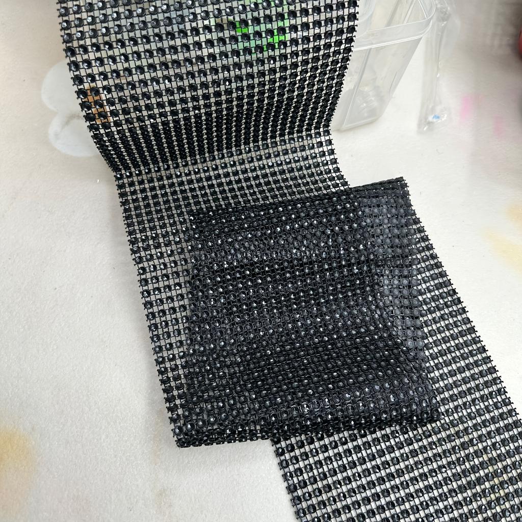 1 Yard 24 Rows Plastic Electroplated 4mm Hollow Mesh Ribbon Sparkling Curtains, Crafts, Christmas, Weddings, Party Decorations