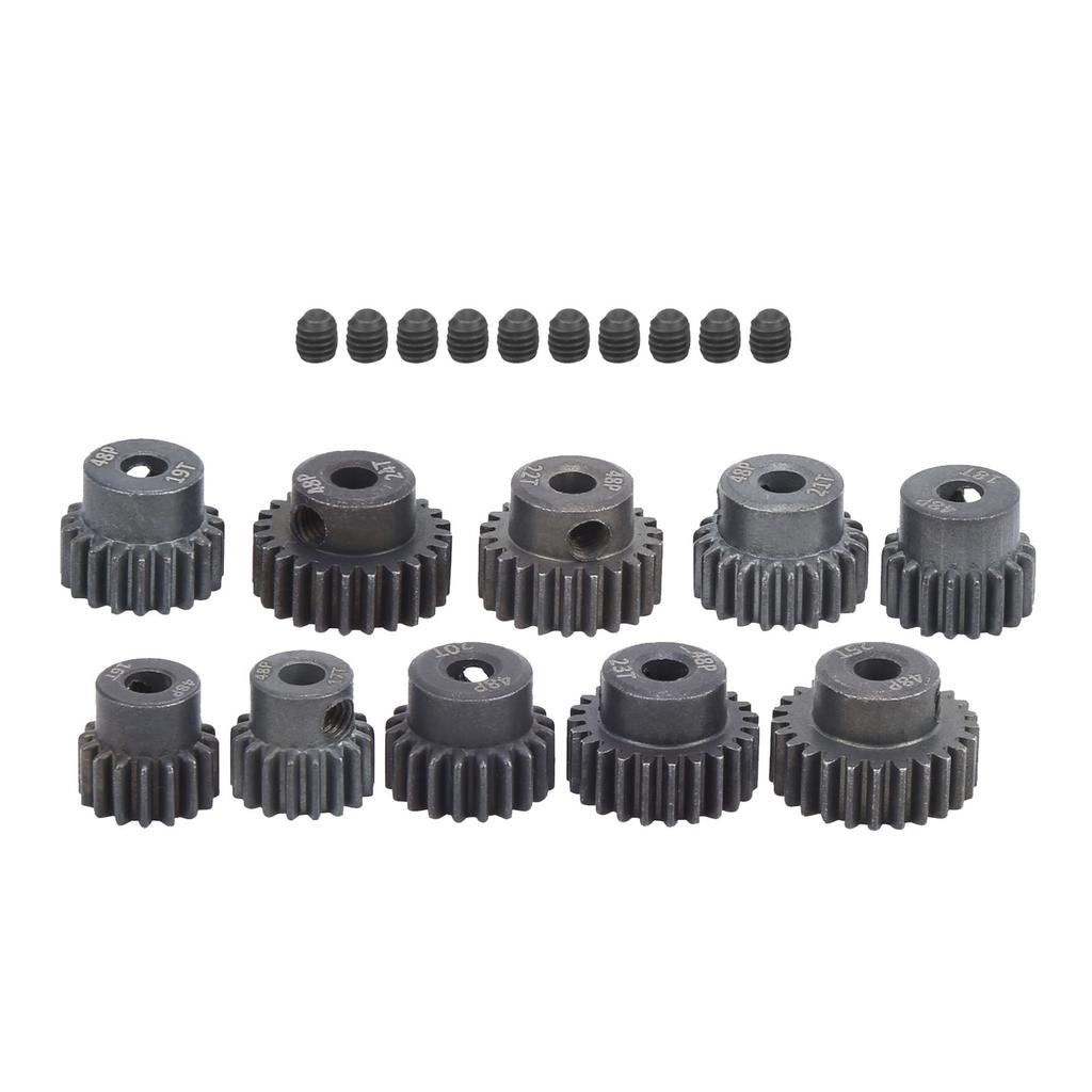 10Pcs Set 16T‑25T 7075 48P Steel RC Car Motor Gear Pinion for 1 8 1 10 Brushless Motor
