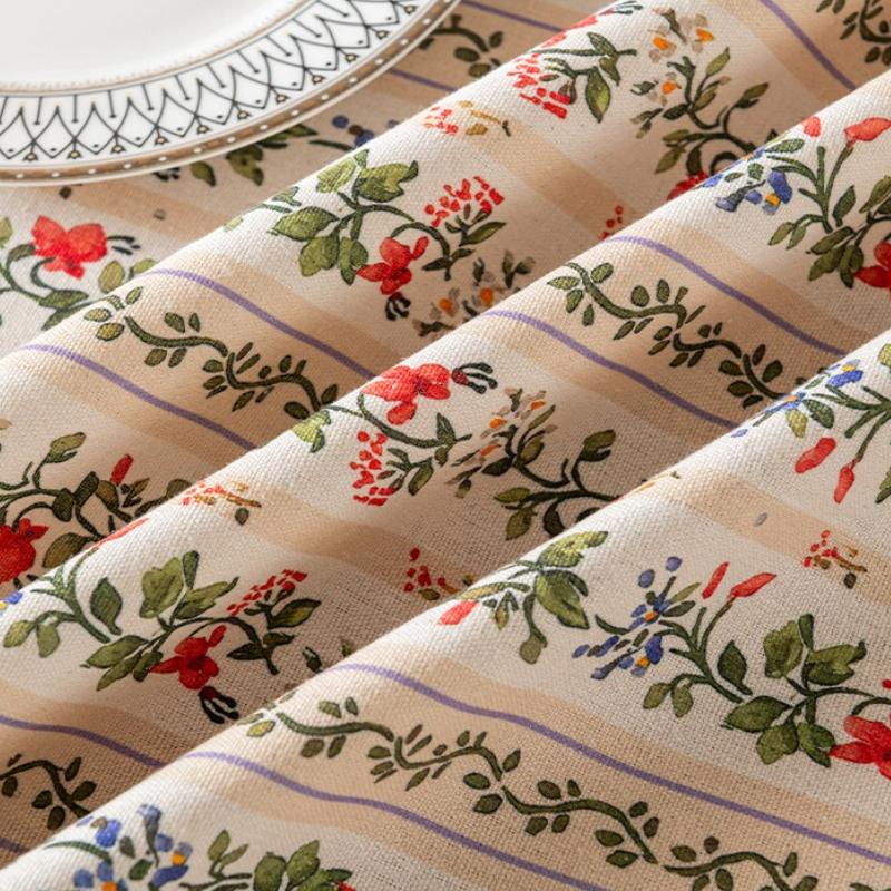 French Printed Tablecloth Waterproof Oil Resistant Wear-resistant Dining Tablecloth Floral Fringed Tablecloth Tea Table Decorate
