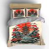 Japanese Pagoda Art Decor Set Multiple sizes kid's and adults' bedroom Exquisite 3PC bedding set gift