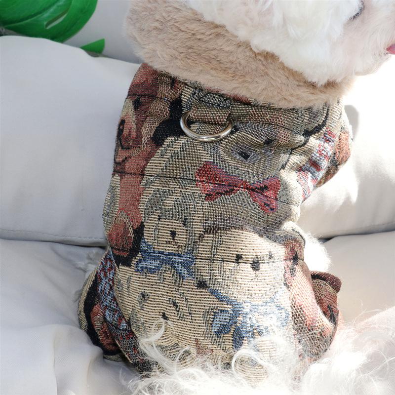 Dog Clothes Four-legged Cotton Coat Teddy Bichon Schnauzer Winter Warm Small Puppy Pomeranian VIP Autumn And Winter Clothing