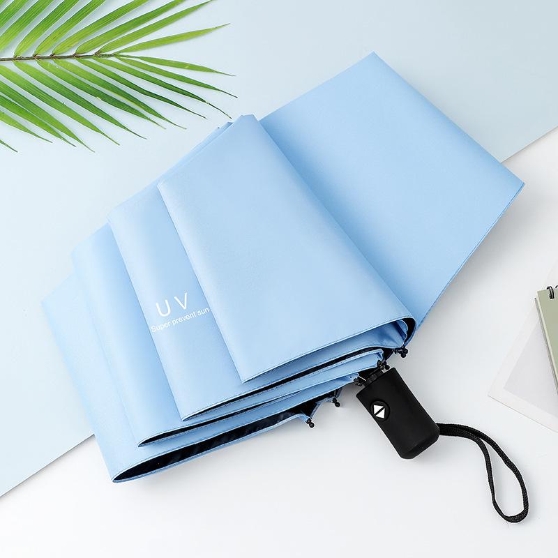 Reinforced Windproof Black Umbrella with UV Protection for All Weather Conditions