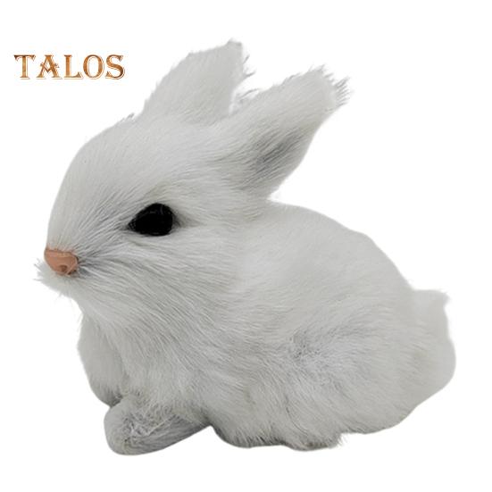 

1/5 шт. Плюшева статуетка кролика Реалістична імітаційна модель кролика Реалістична тварина зі штучного хутра Мініатюра для домашнього офісу Великодня прикраса для робочого столу білий