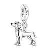 Niedliche Haustiere Hund Anhänger Perle 925 Silber CZ Zirkon Golden Retriever Teddy Welpe Anhänger Passend für Original Armband DIY Schmuck