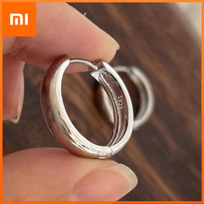 925 Sterling Silver Earrings For Women Trendy Simple Round Earring Jewelry Prevent Allergy Party Christmas Accessories