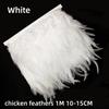 1Meter Natural Rooster Feathers Trim Fringe for Craft Plumas 13-18cm Black Feathers Ribbon DIY Sewing Clothing Party Decorations