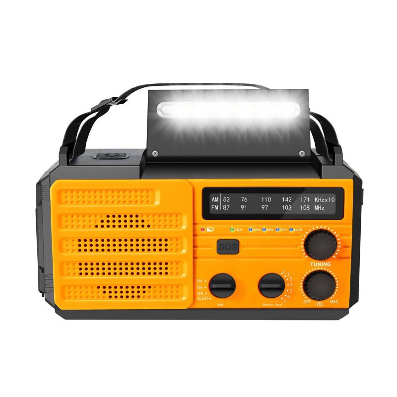 8000mah Emergency Radio Portable Power Bank With Solar Charge Hand Crank Battery Powered Sos Alarm