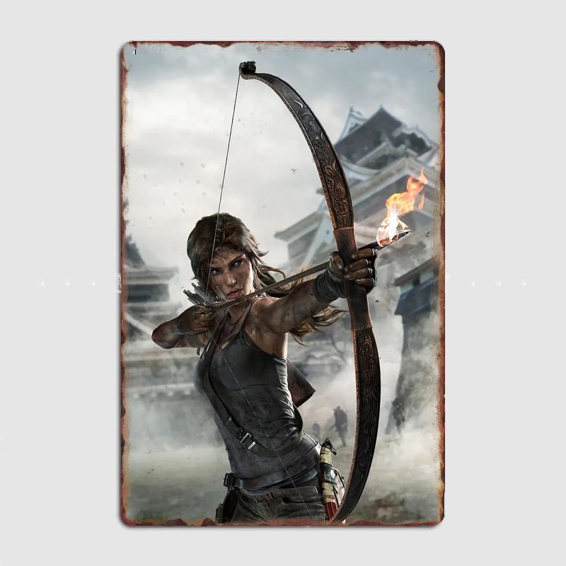 

Tomb Raider Лара Крофт Ретро Классический Постер Металлическая Табличка Постеры Украшение Гаража Клубной Комнаты Декор Стен Домашний Декор 20x30cm（7.8x11.8inch）