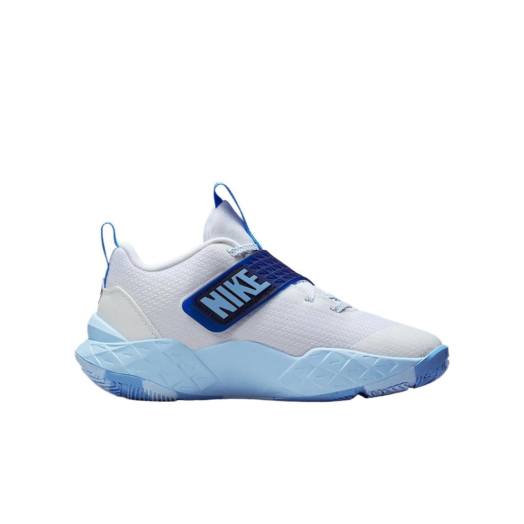 Nike Team Hustle D12 GS Psychic Blue Kids Sneakers White Midnight-Navy University-Blue HF6279-100