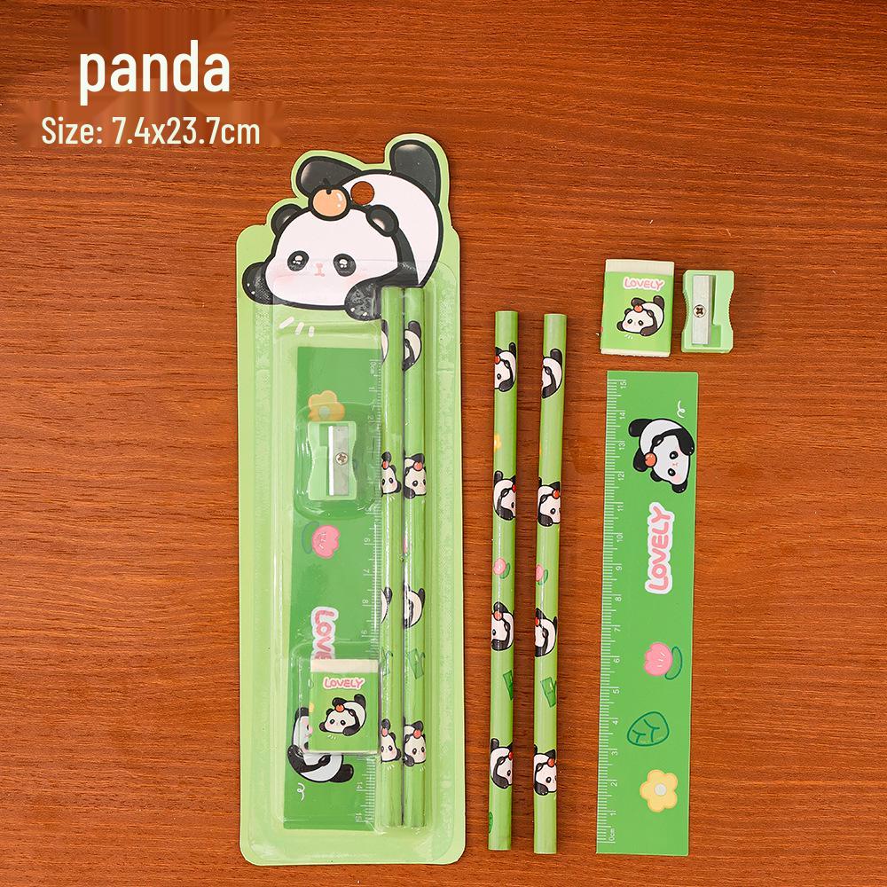 Cartoon Pencil Set: 5-Piece Student Stationery Gift for Kids, Perfect for Back-to-School or Kindergarten Prizes