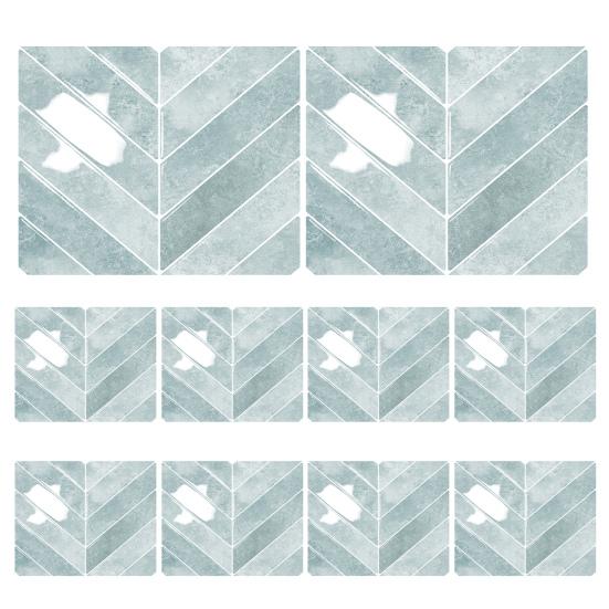 10Pcs Wall Stickers Dark Green Leaf Pattern Easy to Paste Anti-Slip Wall Decals Living Room Bedroom Kitchen Decor