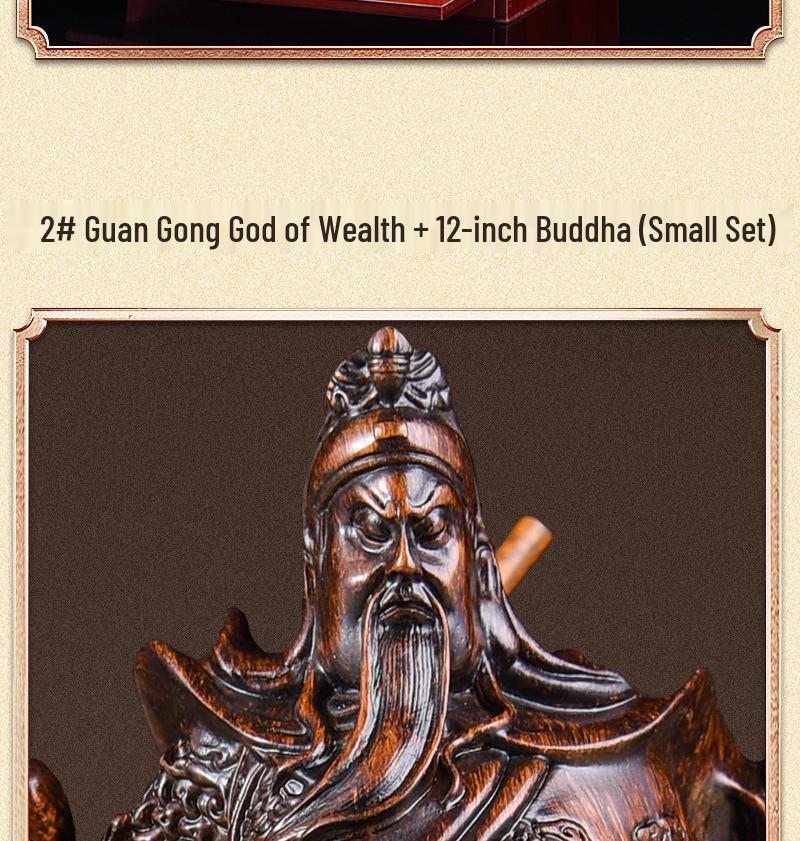 Guan Gong God of Wealth Statue - Attracts Prosperity, Worship Niche Decor.