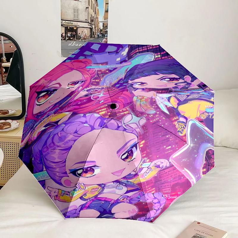 Kpop Cartoon Umbrella 8-Frame for Travel, Camping, Casual Lightweight Portable Umbrella, Essential for Every Family Holidays Gift