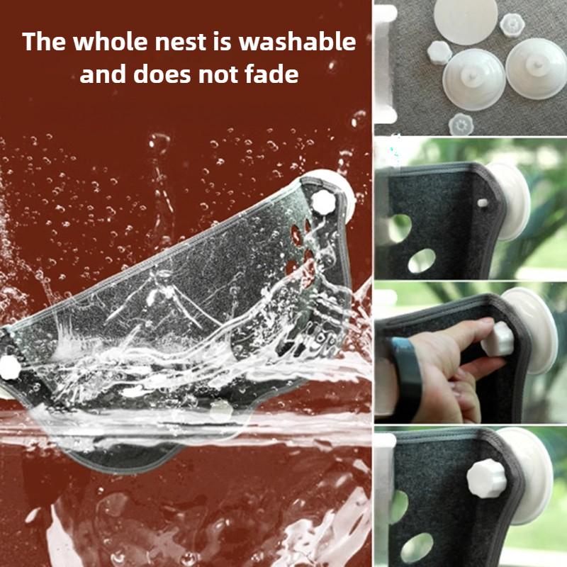 Cat Window Hammock with Strong Suction Cups Pet Kitty Hanging Sleeping Bed Storage Pets Warm Ferret Cage Cat Shelf Seat Beds Crescent Cat's Nest