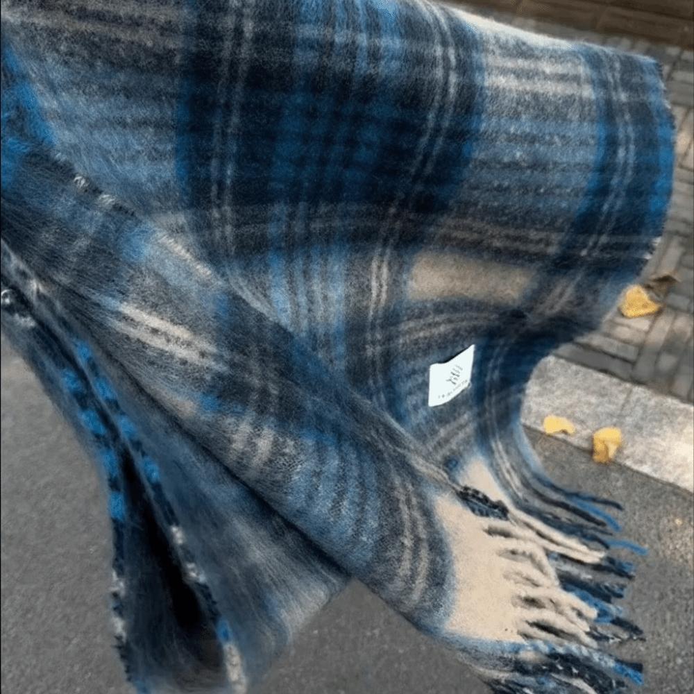 Long Tassel Winter Scarf Thicken Striped Wraps Fashion Large Shawl Women