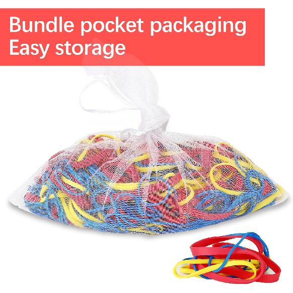 405 Pcs Assorted Size Rubber Bands 0.68lbs Elastic Colored Rubber Bands for Office Supplies Rubberbands Bulk Mix Colors and Size with bag,Red (3-1/2