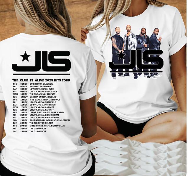 JLS The Club Is Alive Concert Tshirt, JLS Concert Tour 2025 Tshirt.