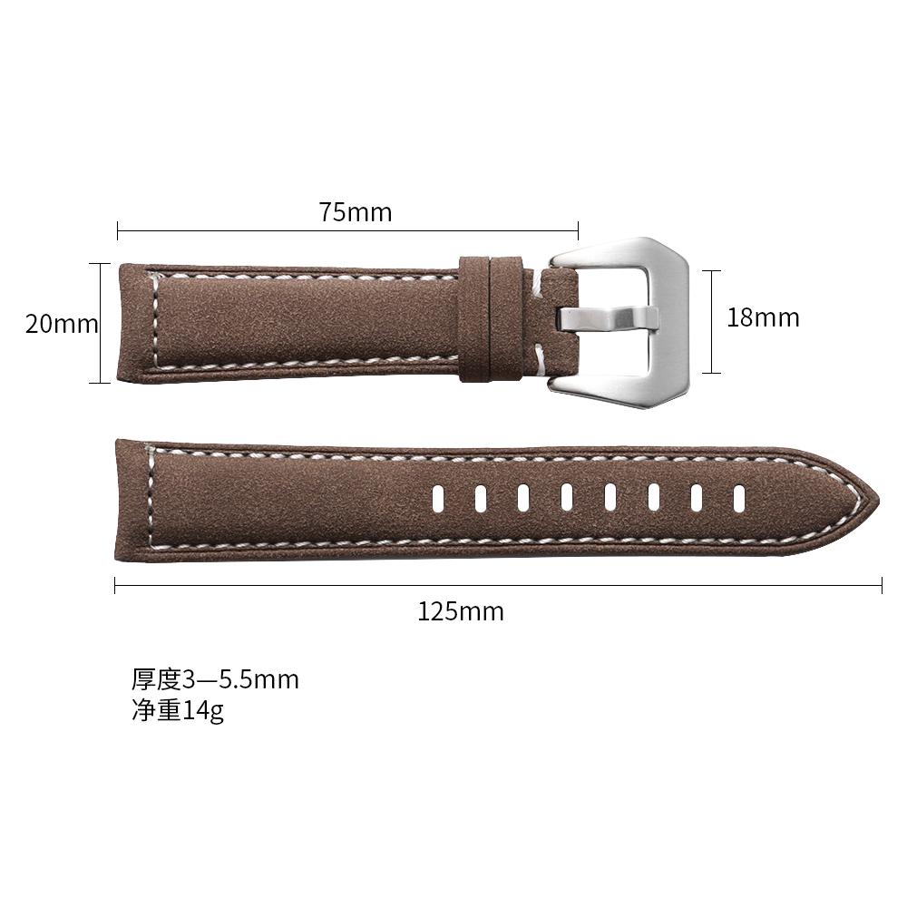 18mm 20mm 22mm 24mm High Quality Cowhide Watchband Soft Material Watch Band Wrist Strap with Silver Stainless Steel Buckle
