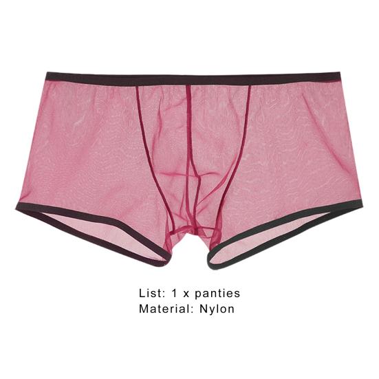 Herren Slips U Konvex Farbpassend Dehnbar Niedrige Taille Mesh Durchsichtig Unterhosen Unterwäsche zum Schlafen