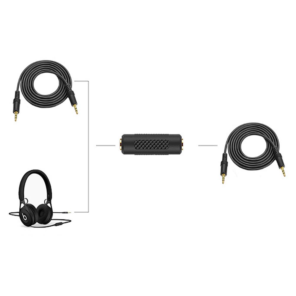 1PCS 3.5mm Female To Female F/F Jack Stereo Audio Adapter Converter Connector Extension Cable For Headphone Audio