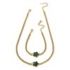 Classic Multi-color Lucky Clover Chain Jewelry Set, French Versatile Simple Set
