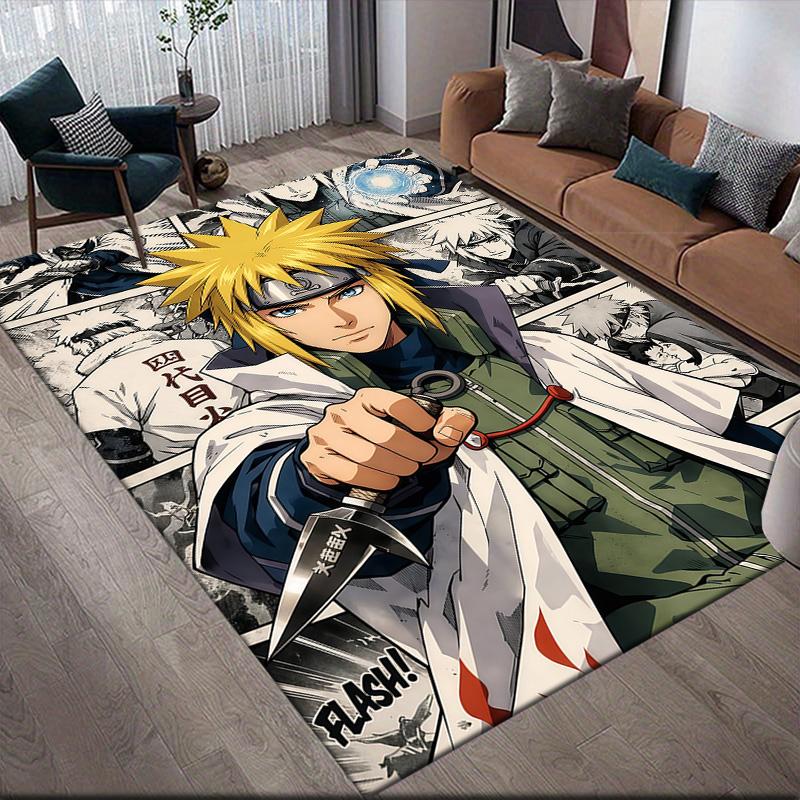 Naruto Minato Theme Anti-Slip Rug, Rectangular Carpet for Bedroom, Living Room & Game Area