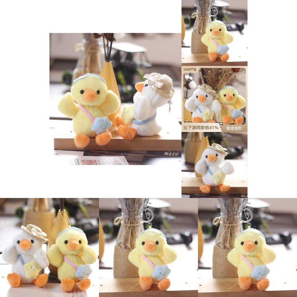Adorable Plush Duck Keychain Soft Yellow Duck Backpack Charm Cute Stuffed Toy