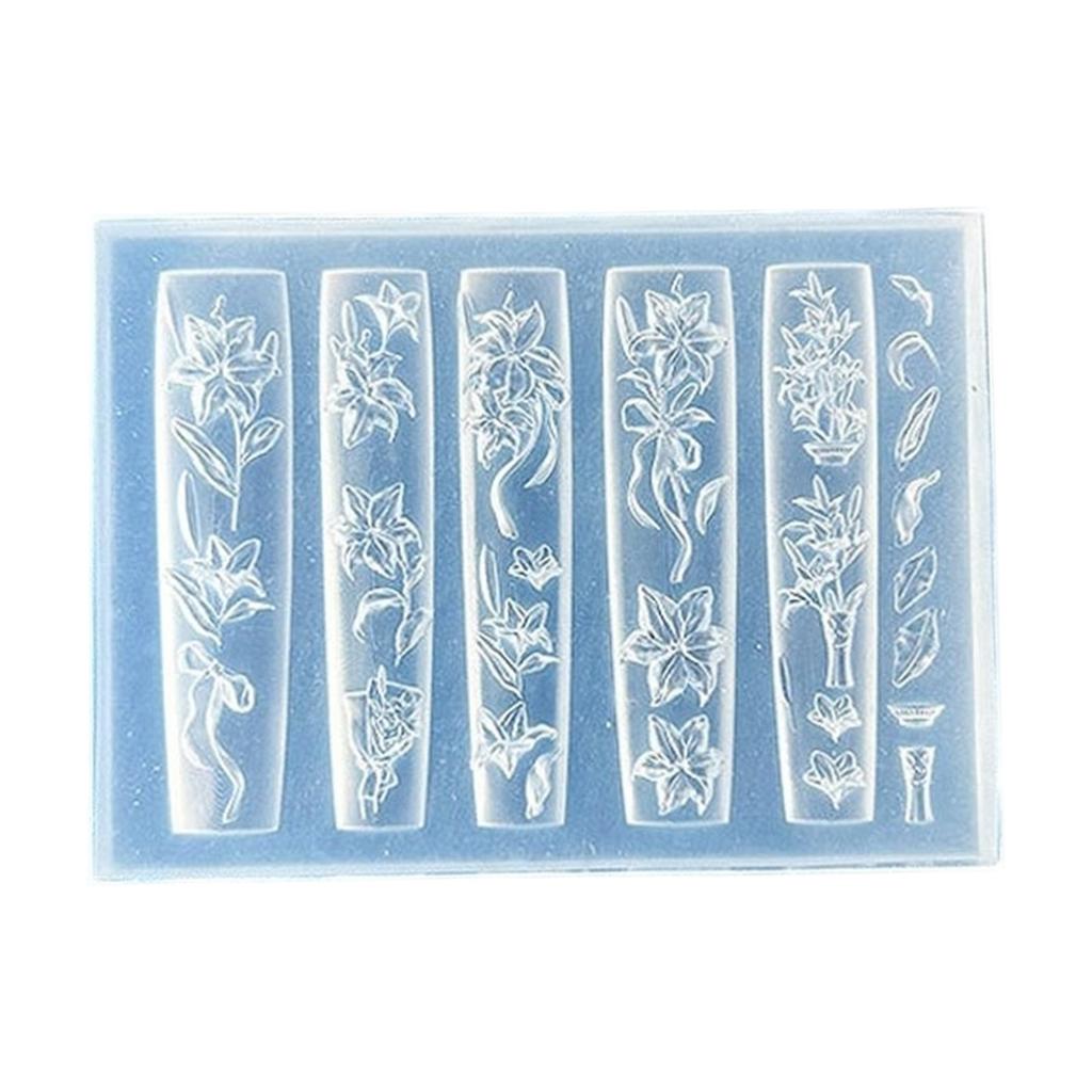 Silicone Nail Molds Nail Sculpting Molds Delicate Nail Decors Moulds Silicone Nail Tools Nail Carving Molds for Nail