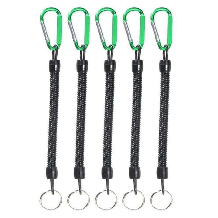 5Pcs Fishing Lanyards with Carabiner Fishing Coiled Lanyards for Plier, Boatings