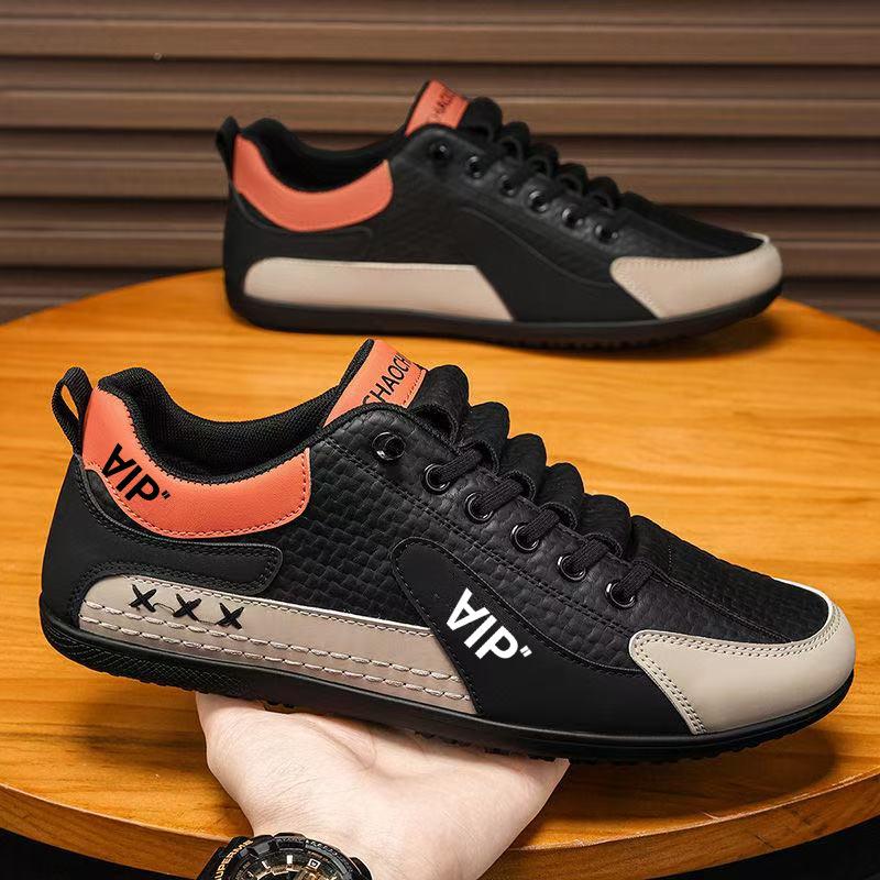 Casual men's shoes 2025 autumn new versatile fashion mesh breathable lightweight daily simple flat soft baseplate shoes