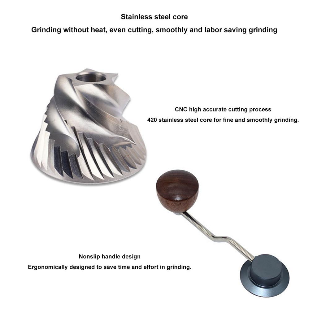 Manual Coffee Grinder Sharpness Blade Fast Uniform Grinding Adjustable Hand Crank Coffee Grinder for Travel Office
