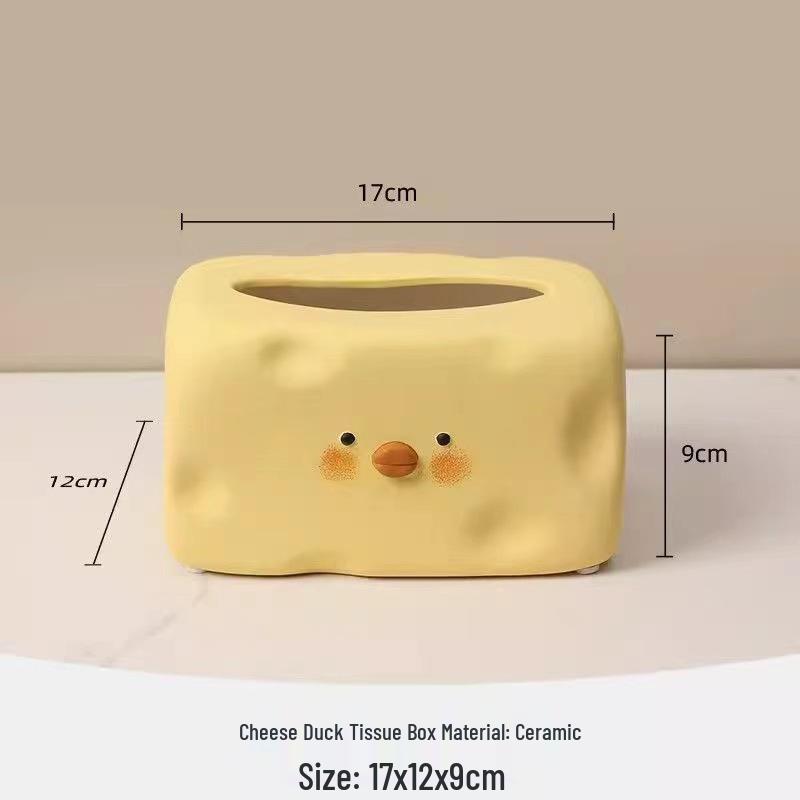 

Cute Ceramic Duck Tissue Box - Decorative Storage for Living Room or Coffee Table