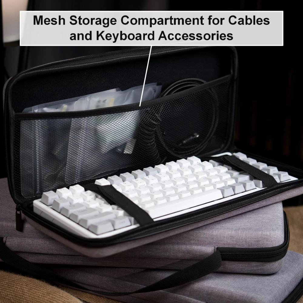 EVA Hard Shell Dustproof and Waterproof Keyboard Bag Mechanical Keyboard Storage Bag Suitable for 61/68/98%full-size Keyboards