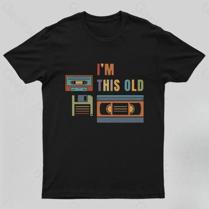 

Im This Old Vintage Geek T-Shirt Cotton Oversized Vintage New Spring/Summer Arrivals Regular Fit Casual S разноцветный