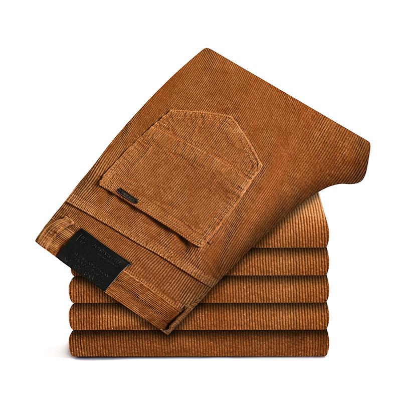 Corduroy Casual Pants Men's Cotton Stretch Business Fashion Trousers Autumn Straight Classic Male Pants