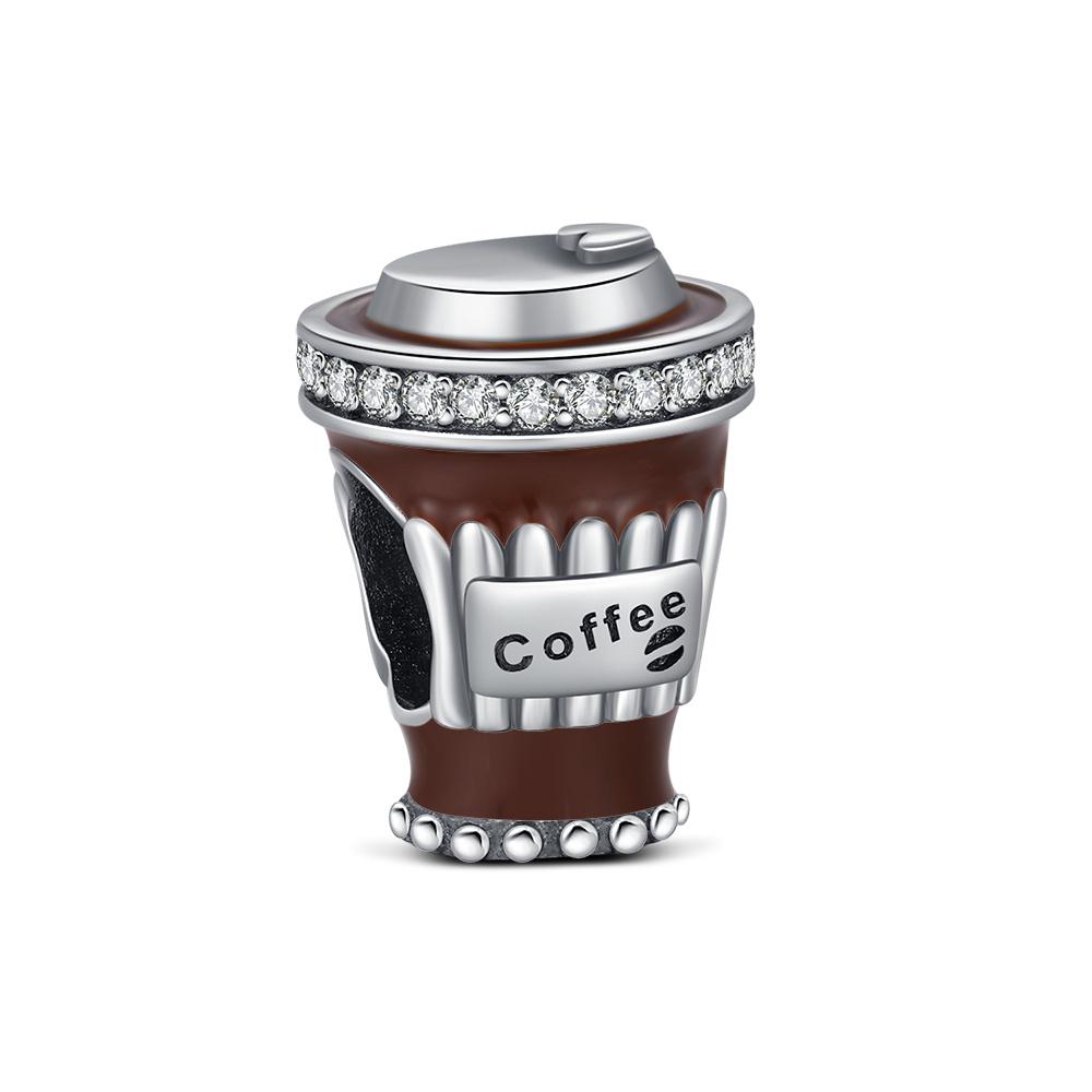 Zywany Copper Coffee Bead Fit Bracelet Diy Bead Women Fashion Jewelry Classic Cup Charm Daily Wear Dangle Pendant