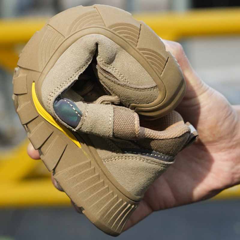 Oulylan Profesionální minimalistické pracovní boty s nízkým svrškem s ocelovou špičkou pro muže proti nárazu a propíchnutí